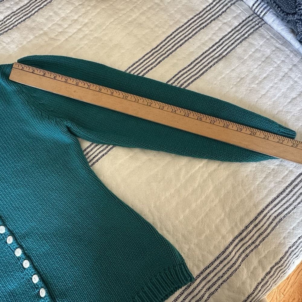 Vtg Cambridge Spirit Sweater Womens Medium Green Grannycore Cottagecore Lace - Picture 12 of 12